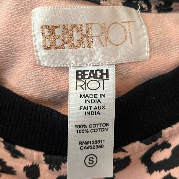 Beach Riot Ava Sweatshirt Rae Shorts Set Love Leopard - Picture 7 of 12